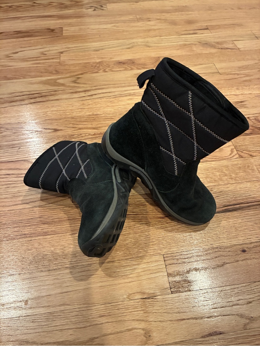 Kids’ Merrell Black Quilted Mid-Calf Winter Waterproof Boots